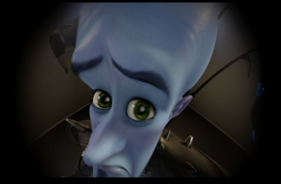 Megamind from the hit animated 3D movie Megamind looking at you judgementally.